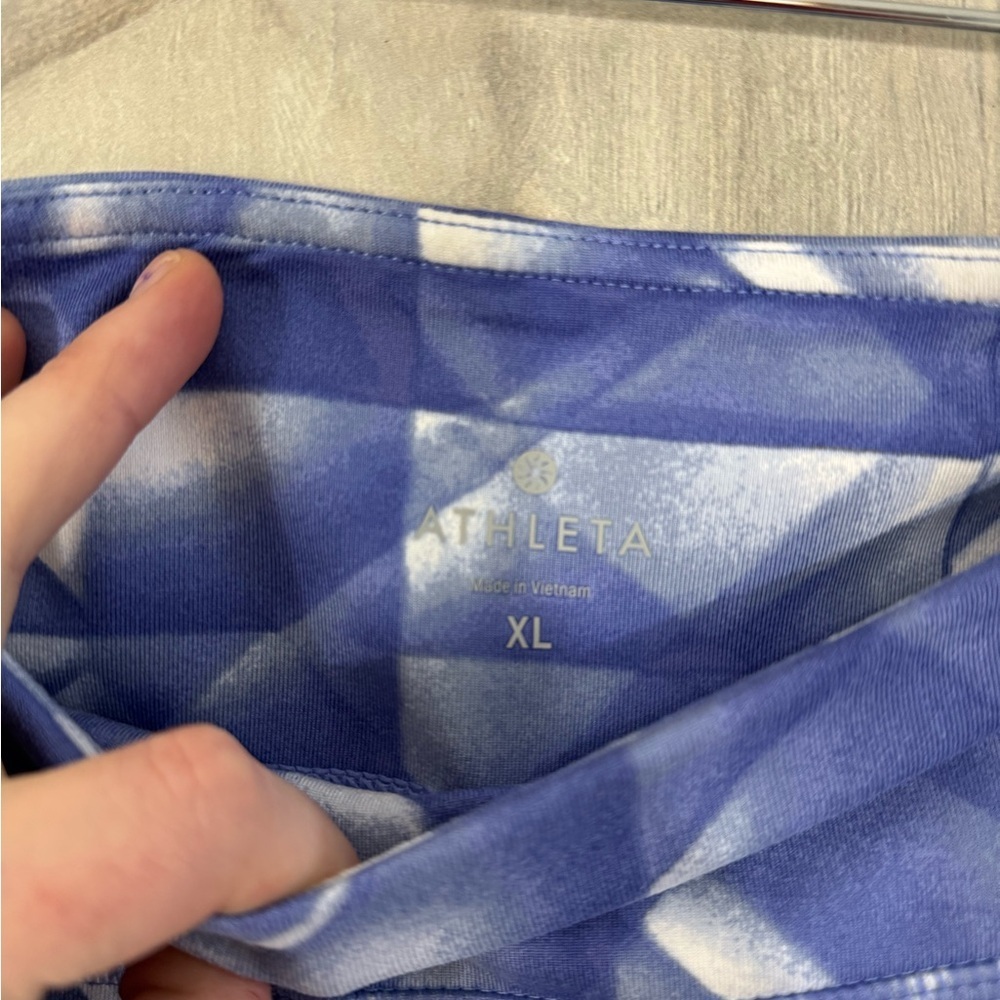 ATHLETA Diamond Chaturanga Knicker Legging Blue White NWT Size XL - Picture 4 of 9